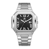 Beverly Hills Polo Club Men's Analog Watch, Gun Black Dial  With Silver Stainless Steel Band, BP3845X.350